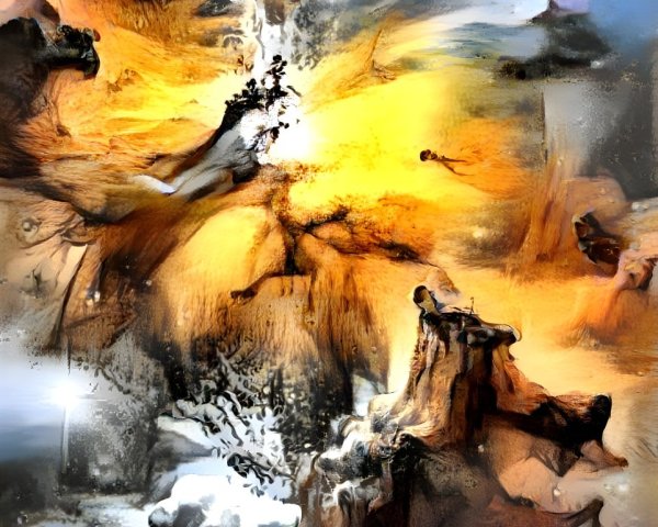 Abstract Cosmic Landscape with Swirling Colors