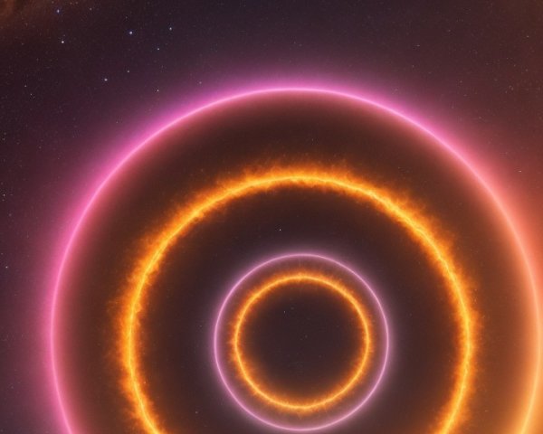 Cosmic Scene with Vibrant Concentric Circles