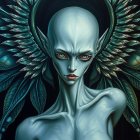 Portrait of a Young Woman with Floral Backdrop