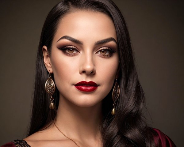 Portrait of a Confident Woman with Bold Makeup