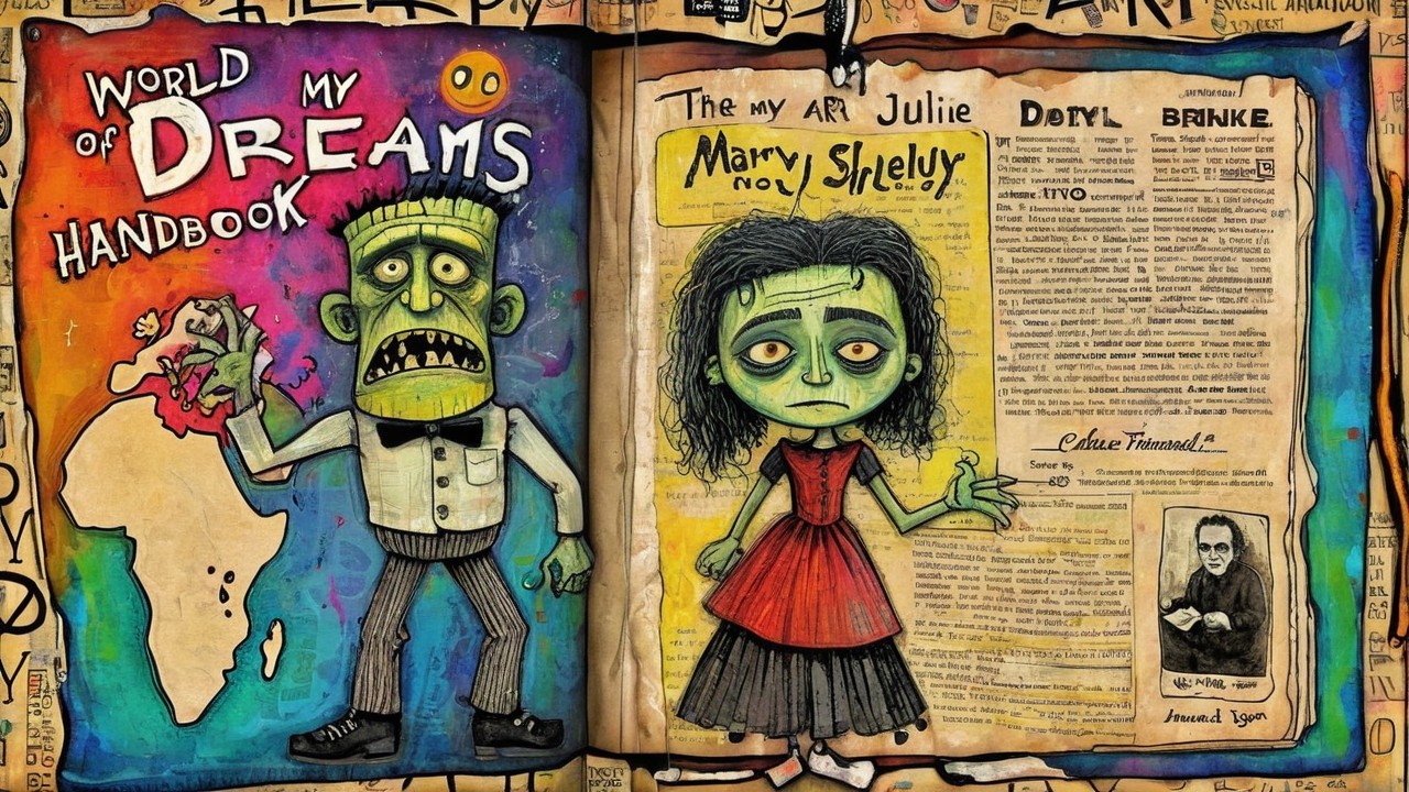 Quirky Characters in a Colorful Dream Handbook Art