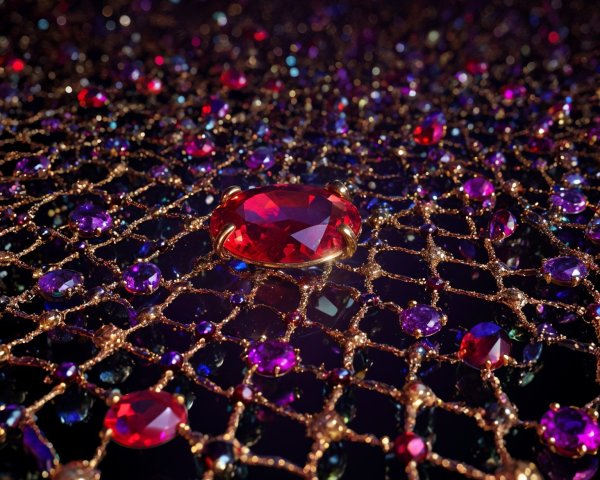 Gemstone Arrangement on Dark Textured Surface