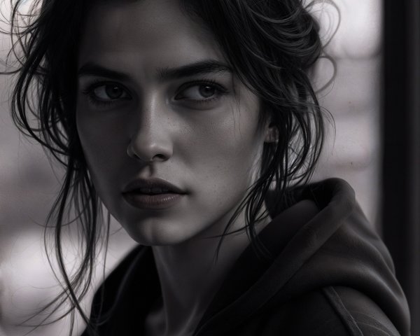 Contemplative Young Woman in Soft Natural Lighting