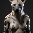 Skeletal Figure with Zebra and Skull Motifs