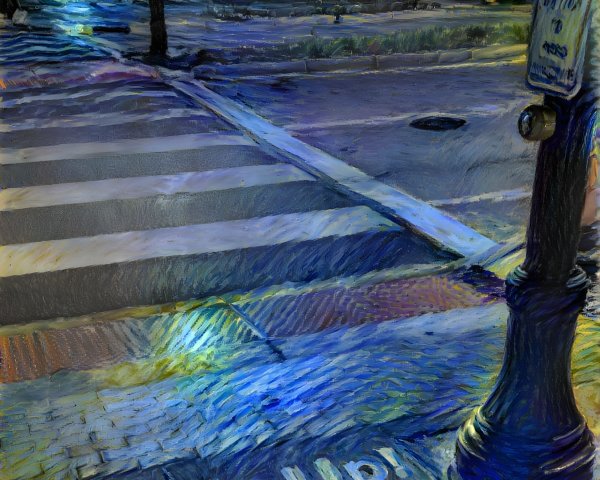 Street Corner with Soft Lights and Crosswalk Details