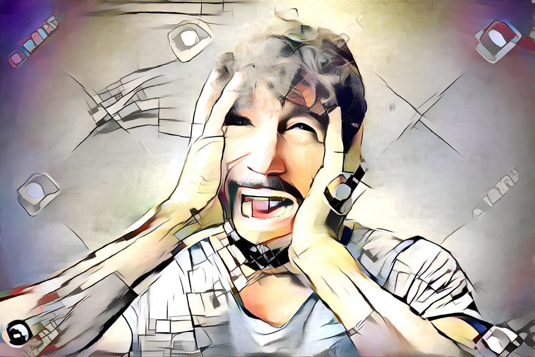 Emotional Turmoil Depicted in Abstract Artwork