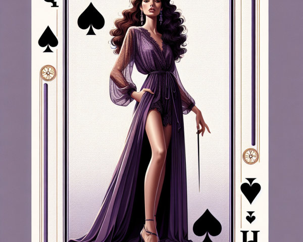 Stylish Queen of Spades Playing Card Design