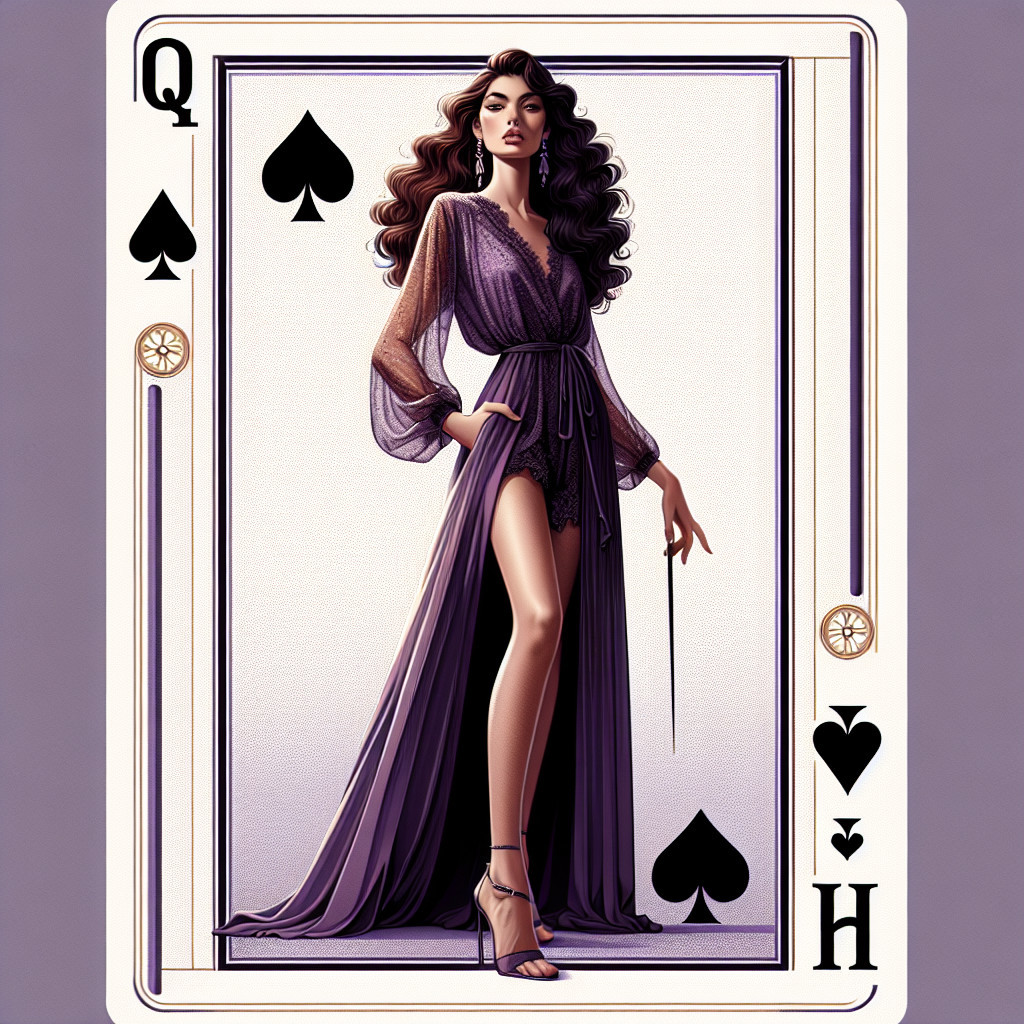 Stylish Queen of Spades Playing Card Design
