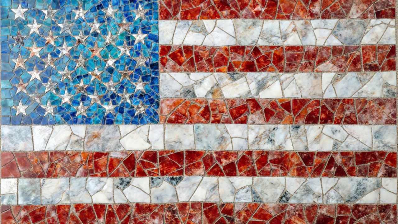 Textured Mosaic Representation of the American Flag