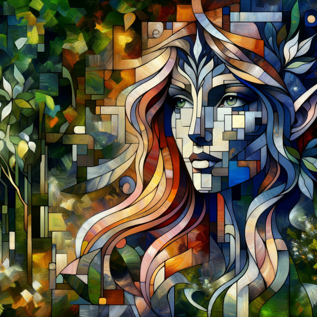 Abstract Geometric Representation of a Woman's Face