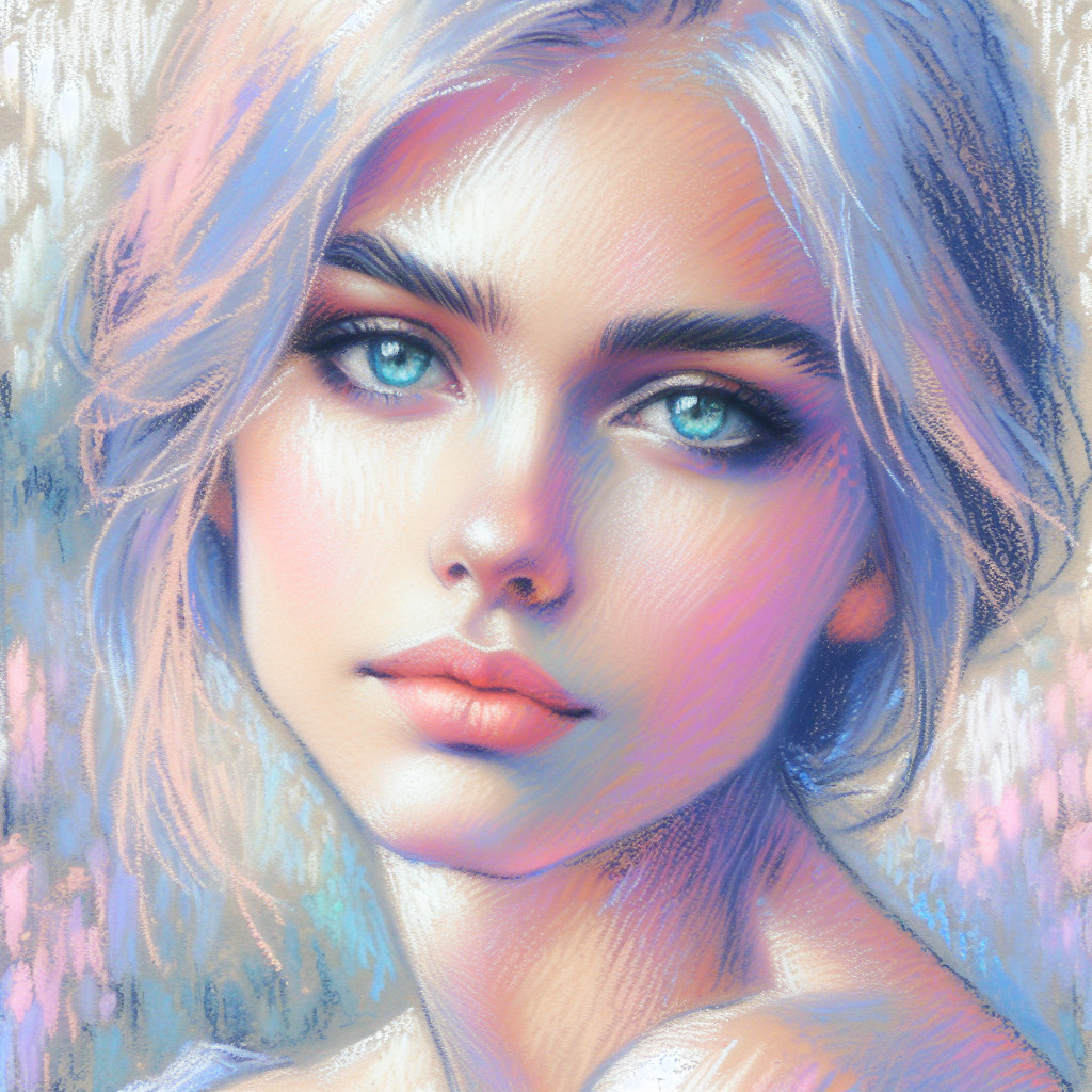 Portrait of a young woman with blue eyes and blonde hair