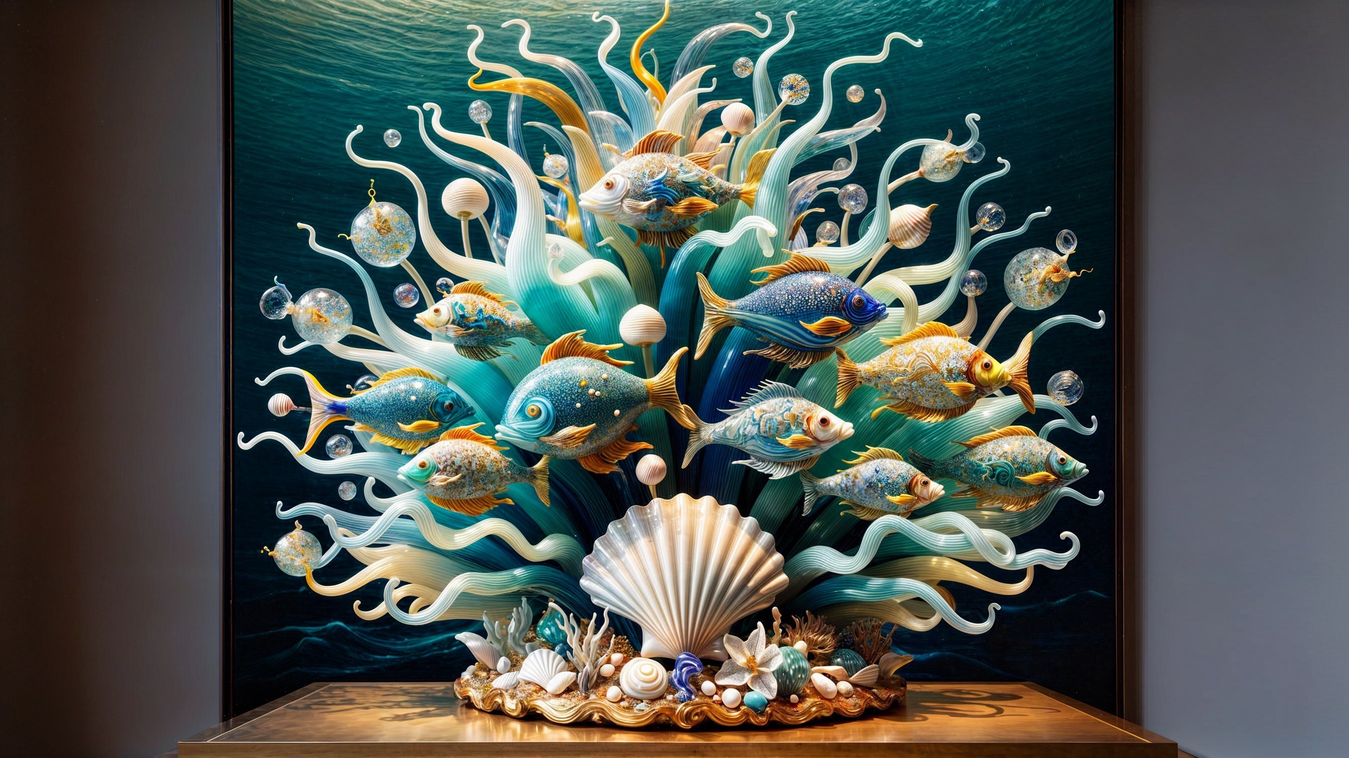 Vibrant Underwater Scene with Colorful Marine Life