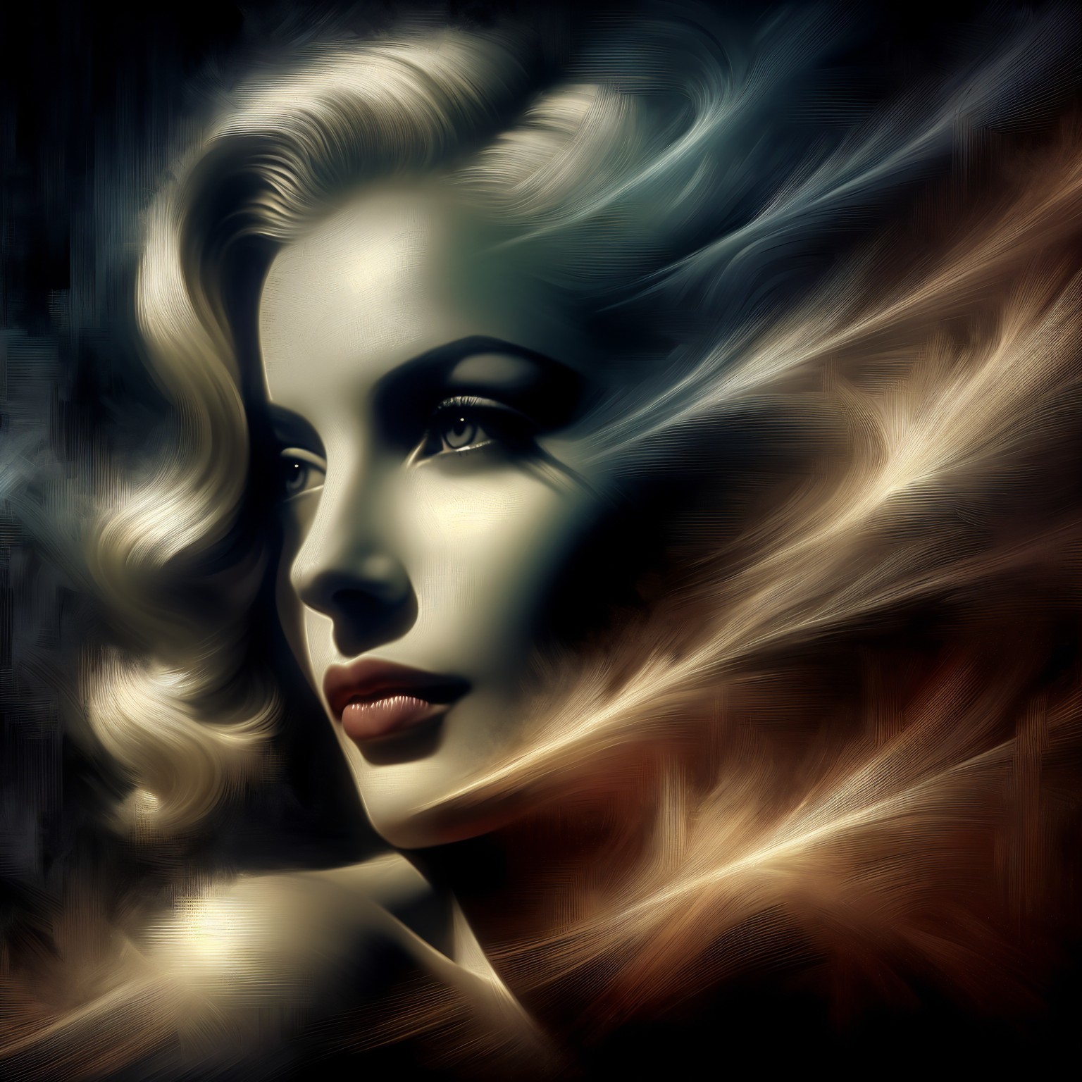 Glamorous Portrait of a Woman with Vintage Allure