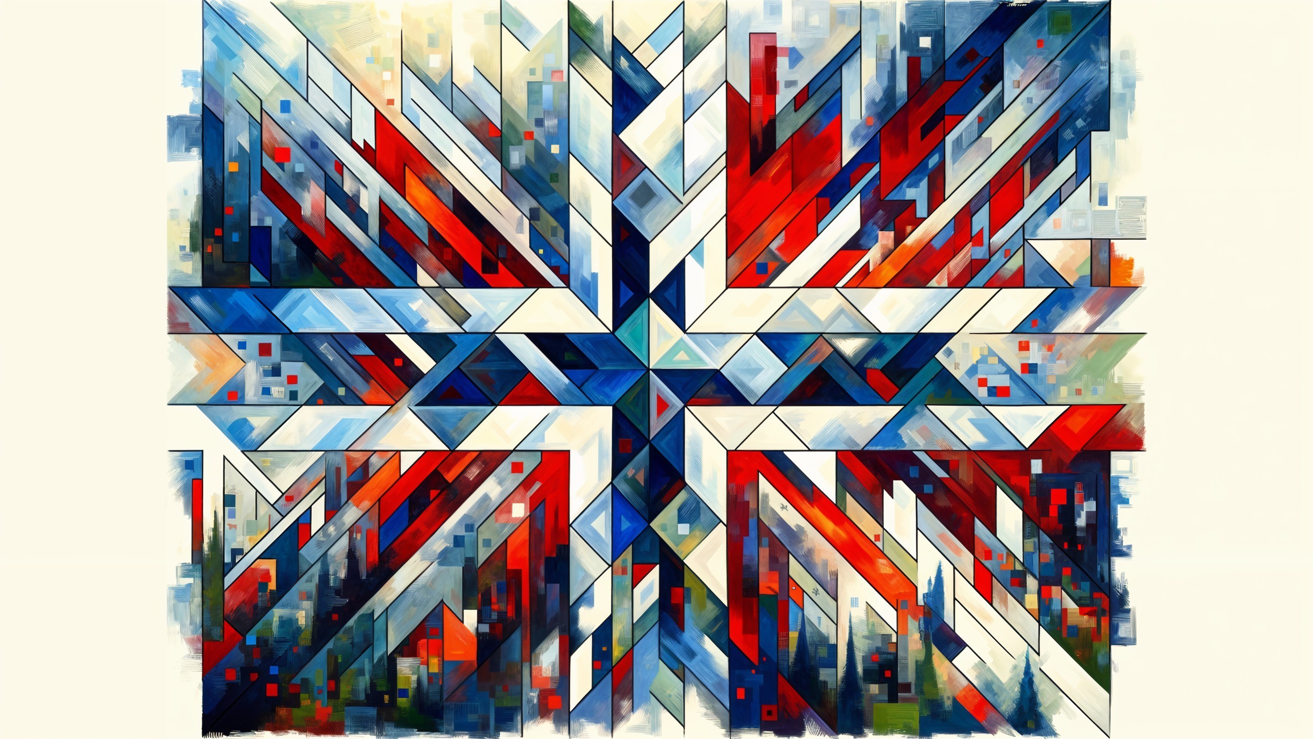 Abstract Geometric Composition with Star-Like Design