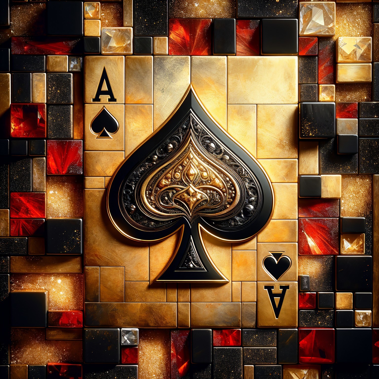 Stylized Ace of Spades Playing Card Design
