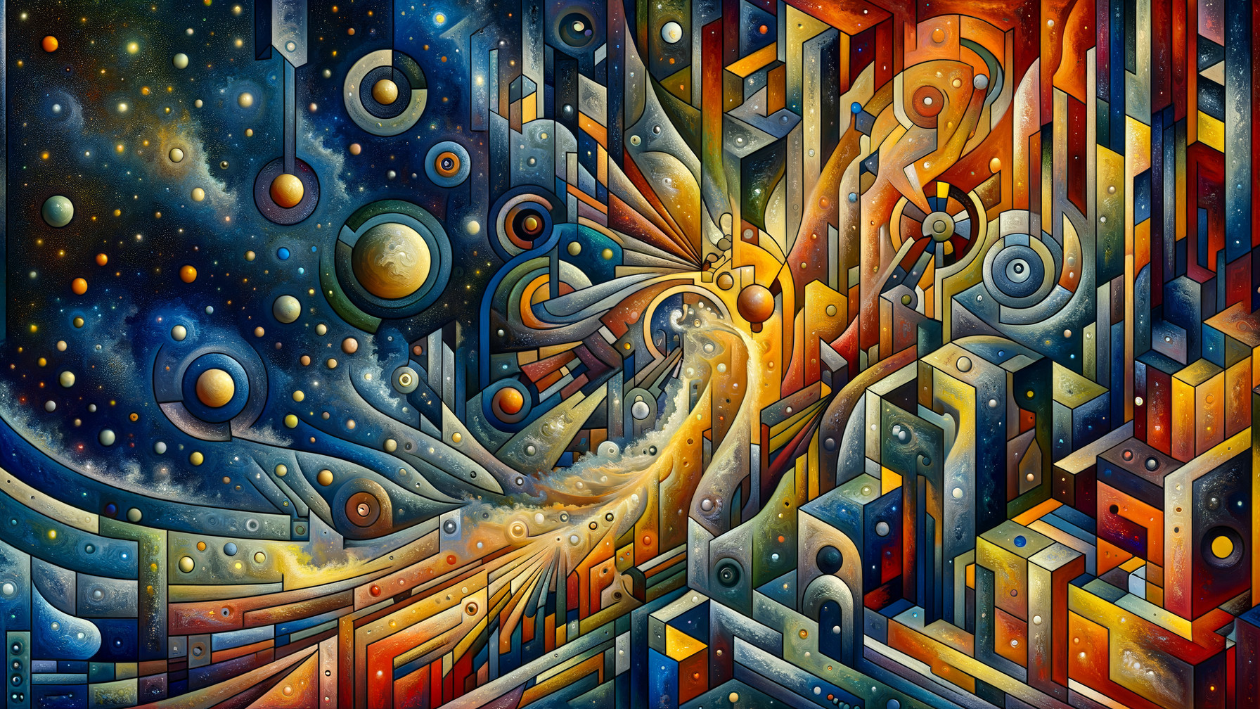 Vibrant Abstract Composition of Colors and Shapes