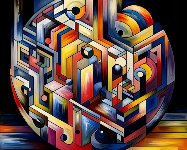 Vibrant Circular Pattern with Geometric Shapes