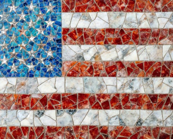 Textured Mosaic Representation of the American Flag