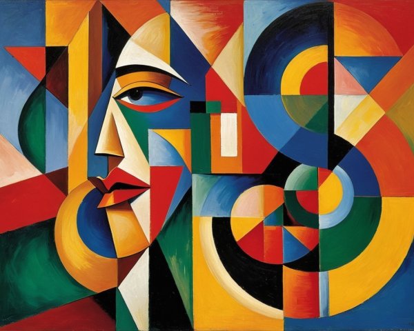 Vibrant Abstract Composition with Geometric Shapes