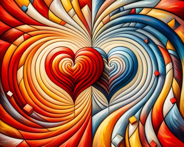 Intertwined Hearts with Dynamic Patterns and Colors