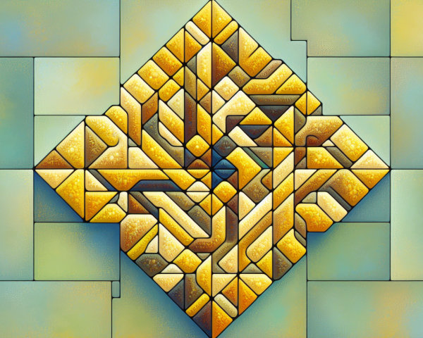 Symmetrical Abstract Stained Glass Digital Artwork