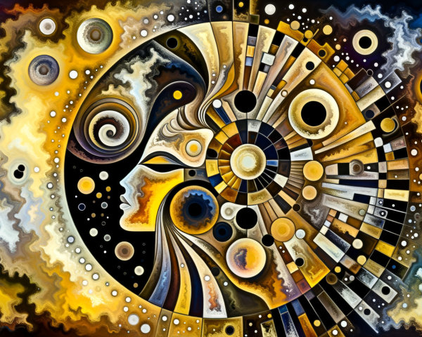 Vibrant Abstract Stained Glass Human Face Pattern