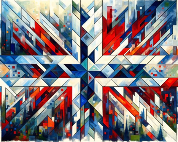 Abstract Geometric Composition with Star-Like Design