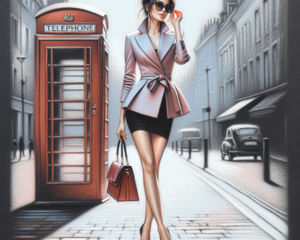 Full body portrait of a woman in urban setting