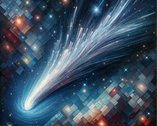 Abstract Digital Painting of Light Swirl in Space