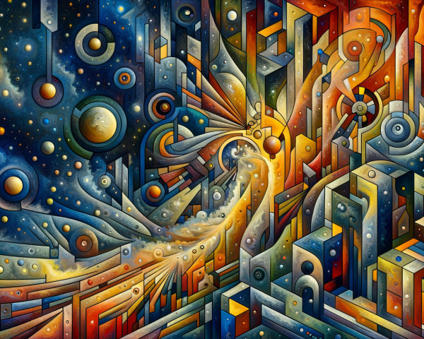 Vibrant Abstract Composition of Colors and Shapes