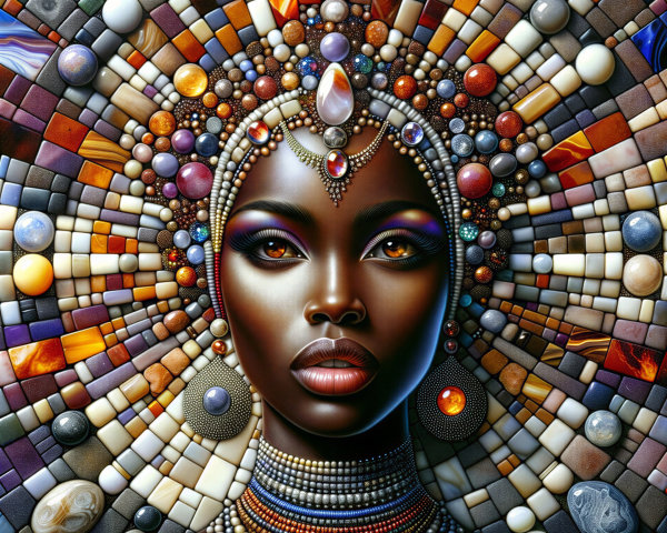 Portrait of a Woman with Radiant Skin and Jewelry