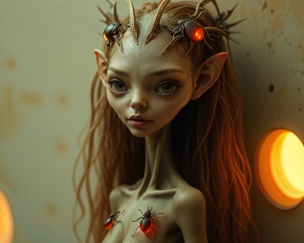 Ethereal Figure in a Mystical, Textured Setting