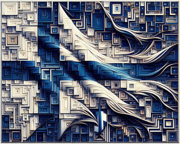 Abstract Composition of Geometric Shapes and Lines