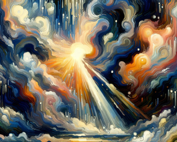 Vibrant Sky with Dramatic Clouds and Sunburst Effects