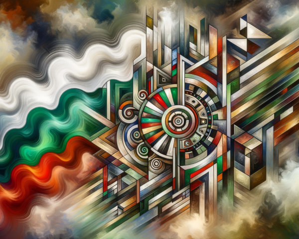 Abstract Composition of Vibrant Colors and Shapes