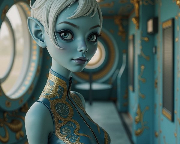 Fantastical Character in Ornate Otherworldly Setting