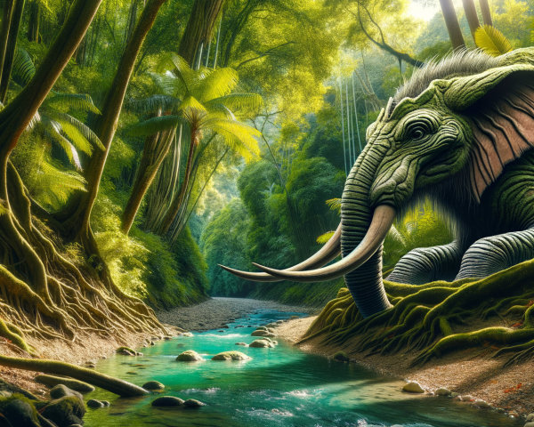Majestic Elephant in a Lush Jungle Setting