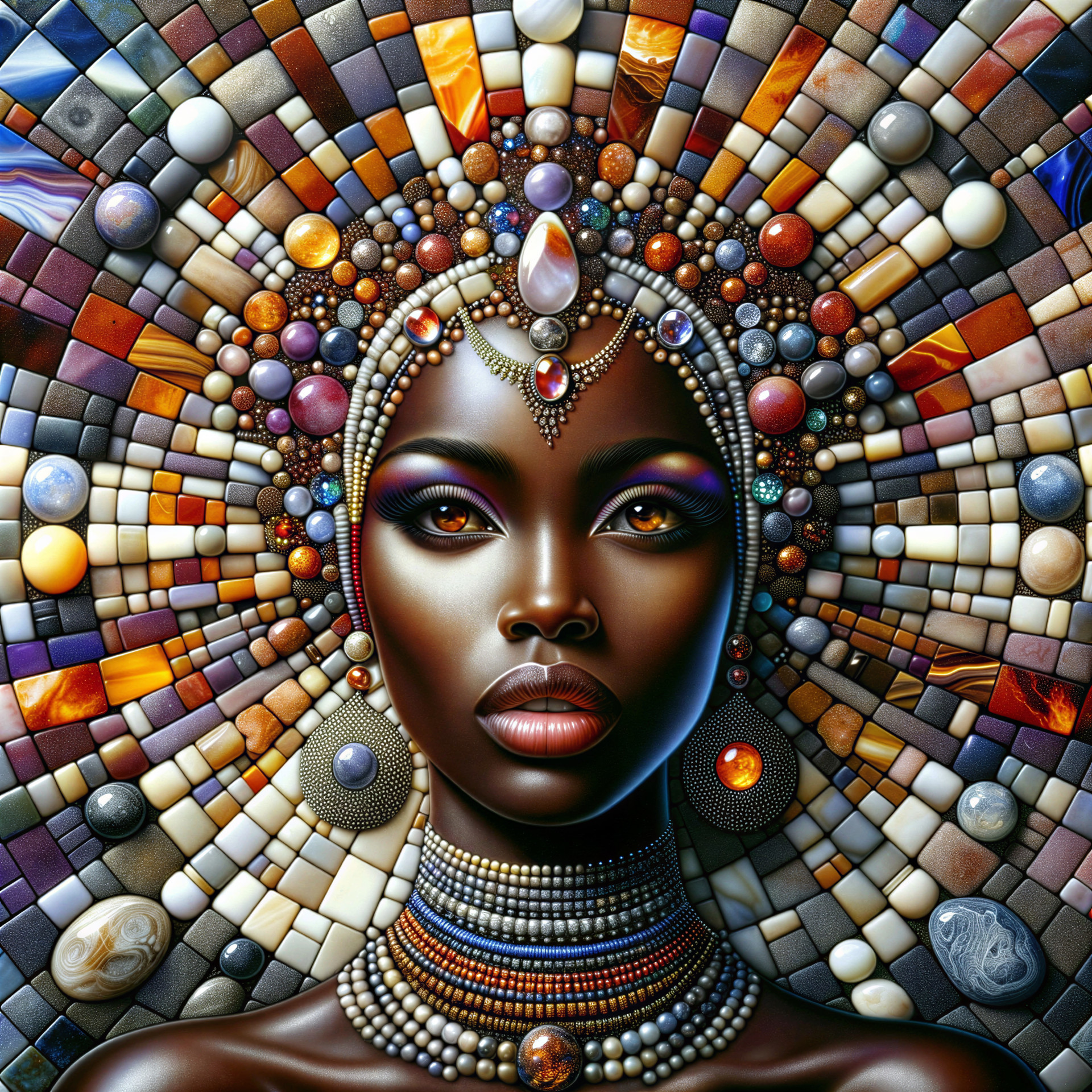 Portrait of a Woman with Radiant Skin and Jewelry