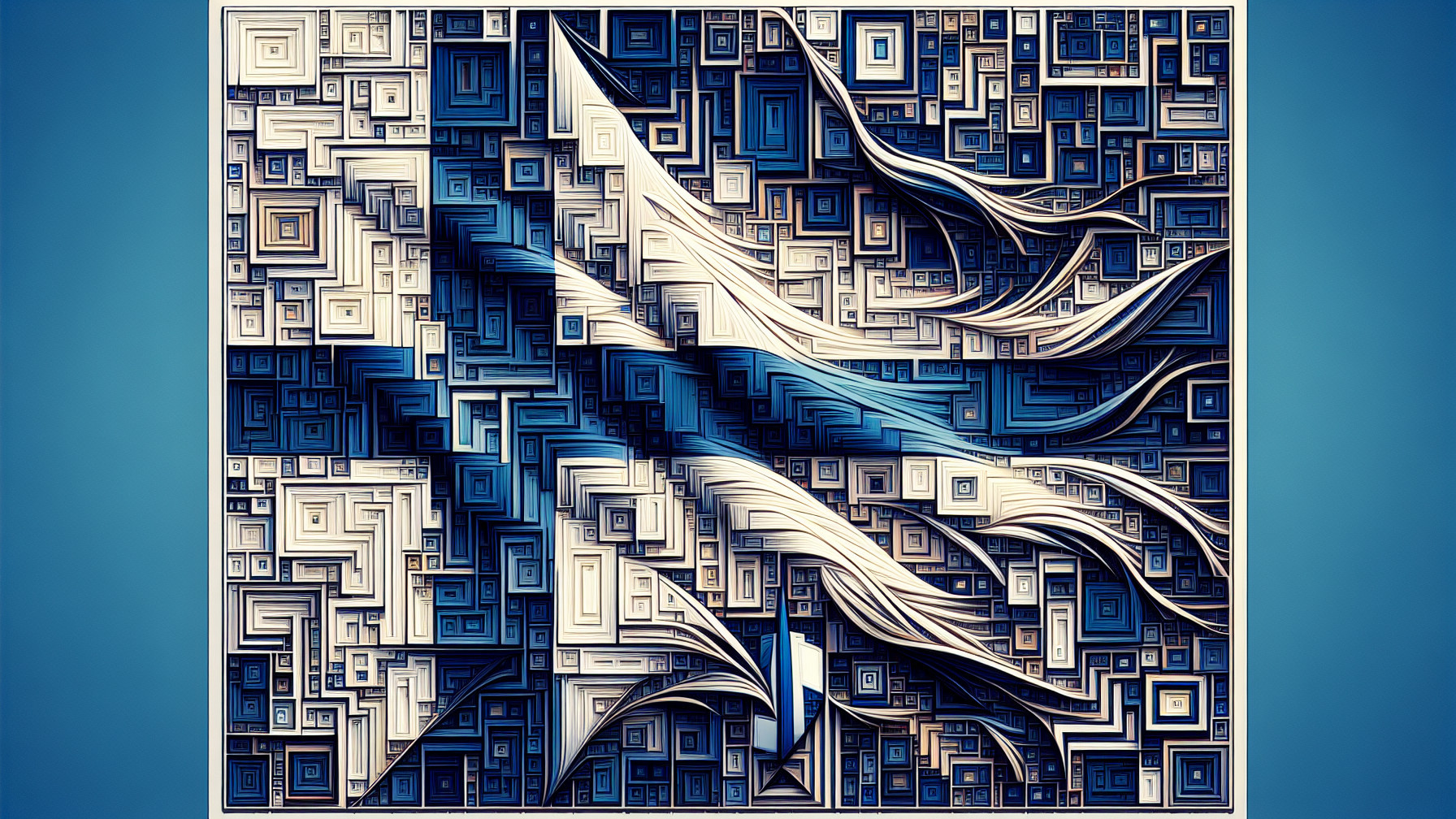 Abstract Composition of Geometric Shapes and Lines