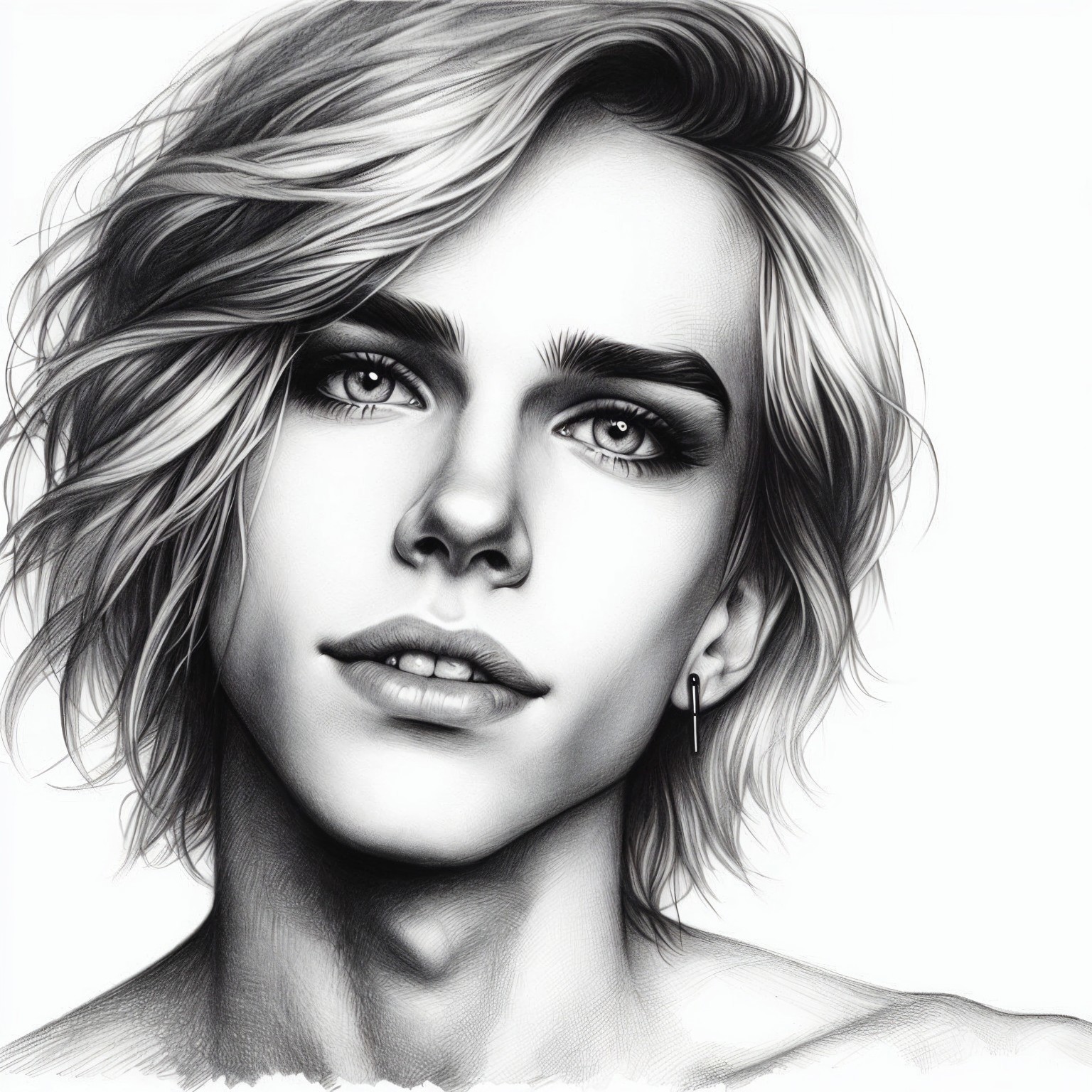 Black and white portrait of a confident young man