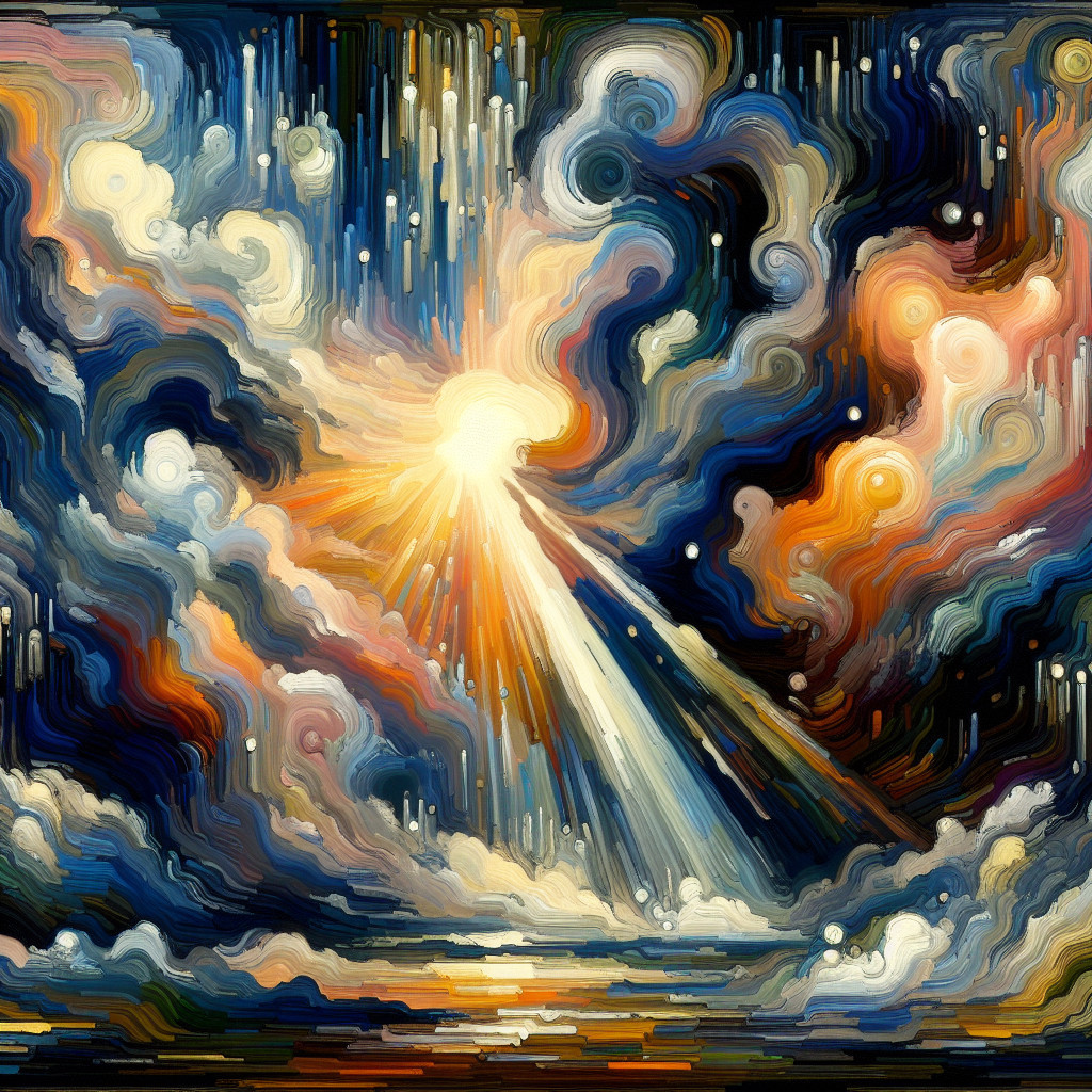 Vibrant Sky with Dramatic Clouds and Sunburst Effects