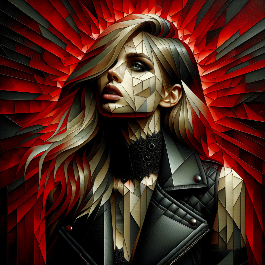 Bold Portrait of a Woman with Geometric Features