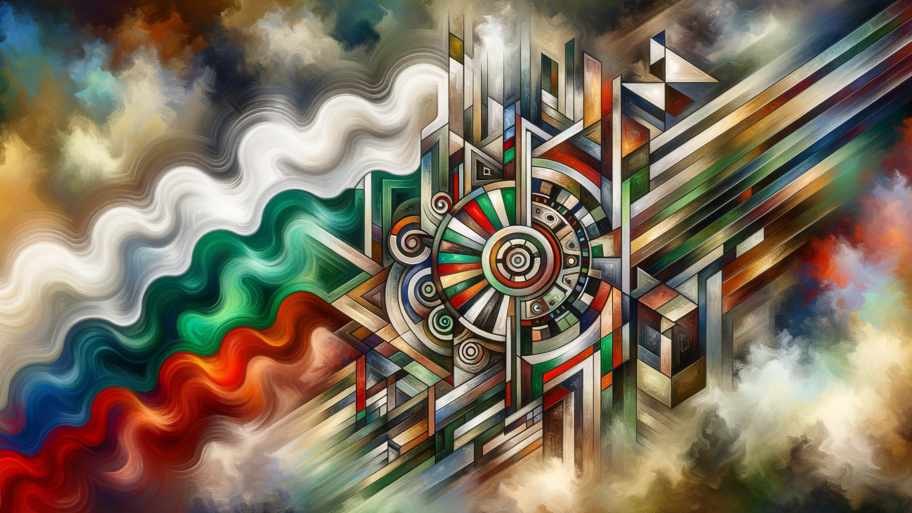 Abstract Composition of Vibrant Colors and Shapes