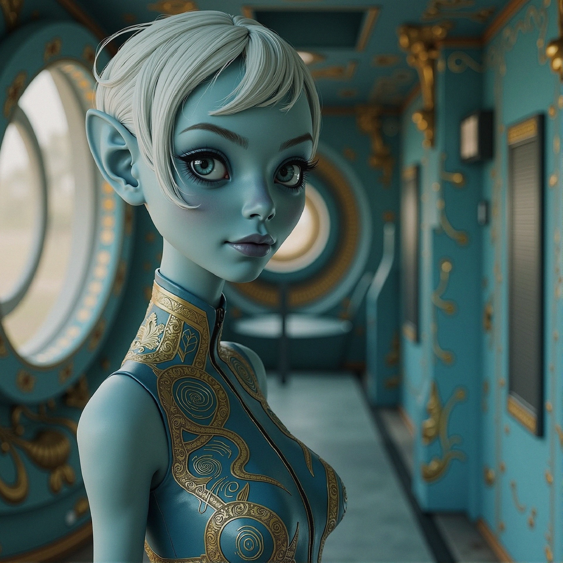 Fantastical Character in Ornate Otherworldly Setting