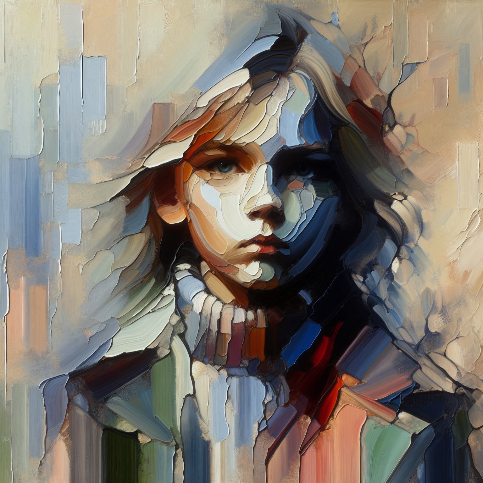 Abstract Portrait of a Young Person with Vibrant Colors