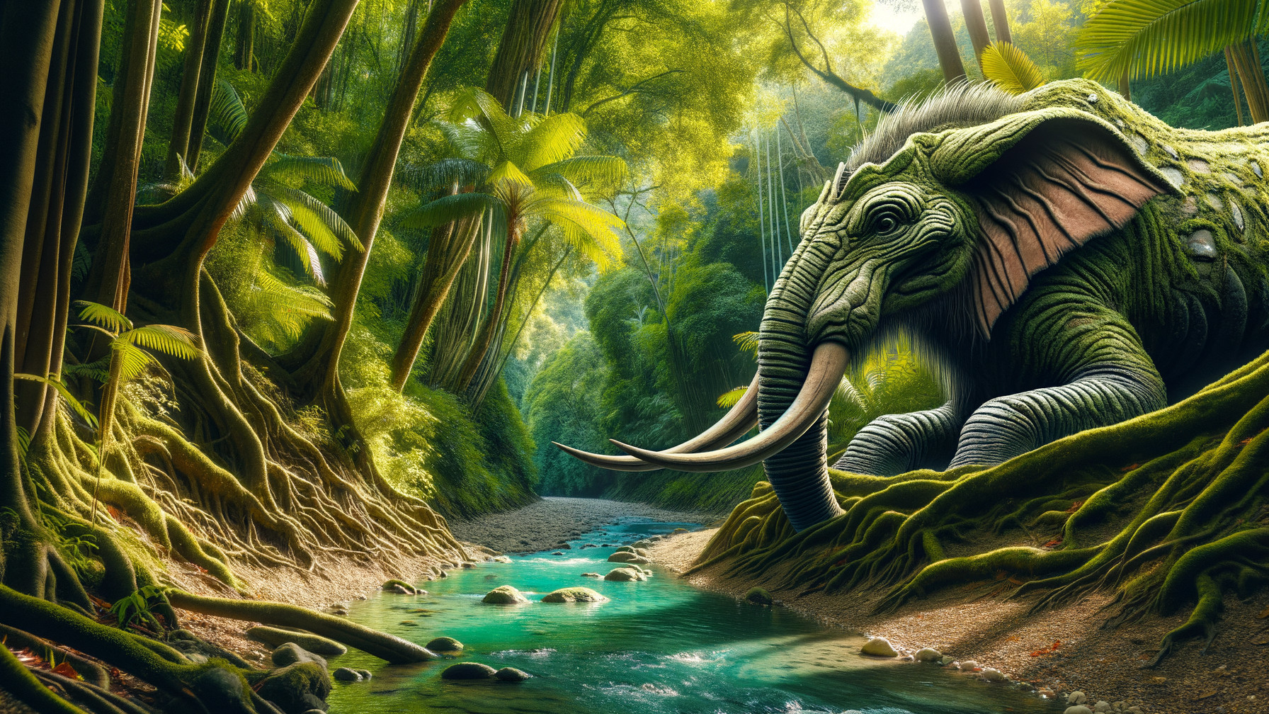 Majestic Elephant in a Lush Jungle Setting