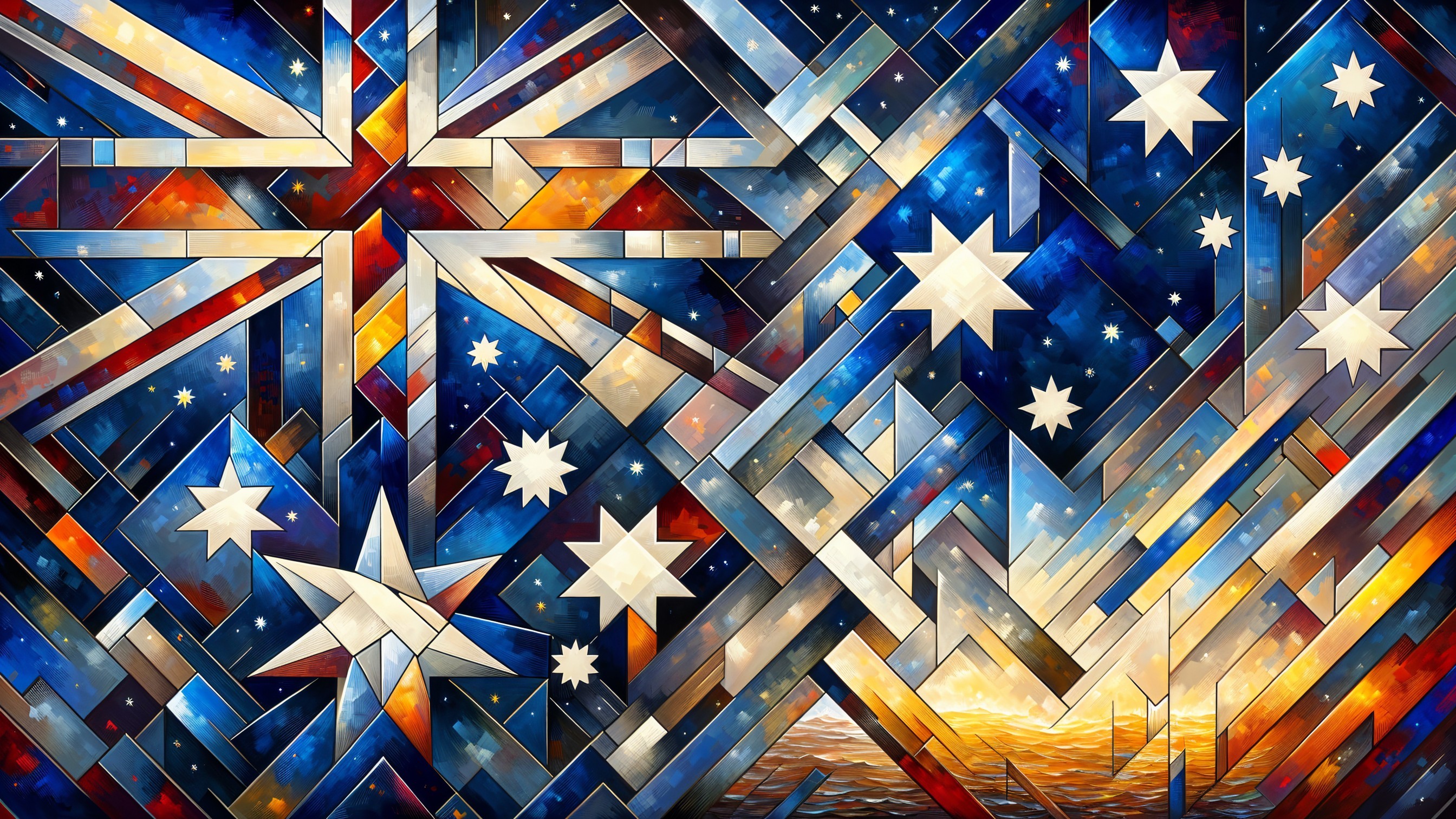 Intricate Geometric Pattern with Celestial Themes