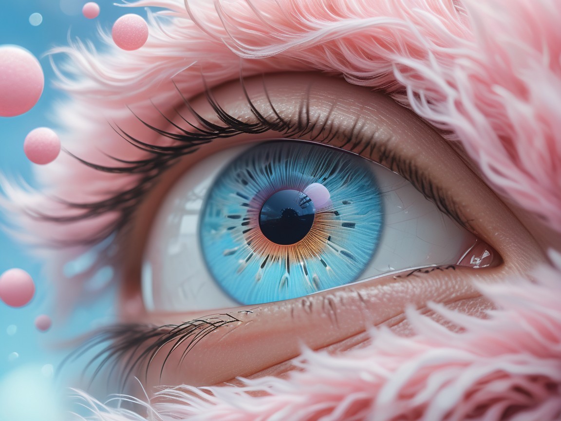 Close-Up of a Multi-Colored Eye with Pastel Elements