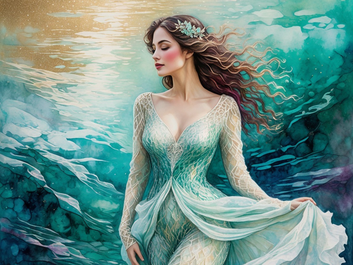 Underwater Portrait of a Woman in Ethereal Colors