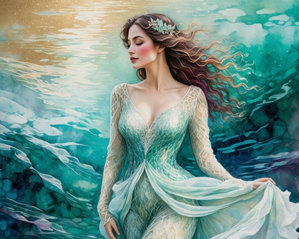 Underwater Portrait of a Woman in Ethereal Colors